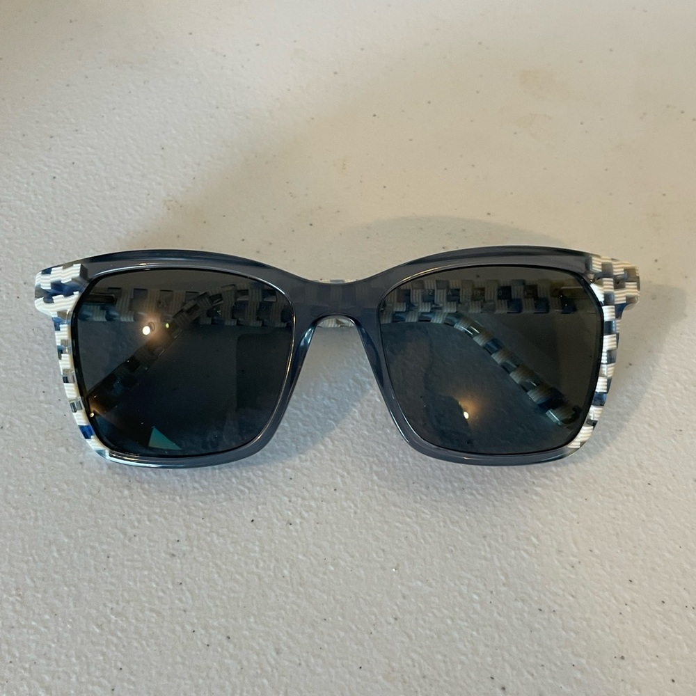 L.A.M.B. LA582 Women's Modern Square Sunglasses Frames -  Blue Checkered